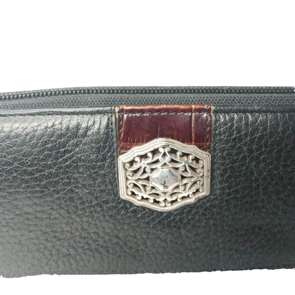 Vintage Brighton Wallet All Weather Leather Black & Brown